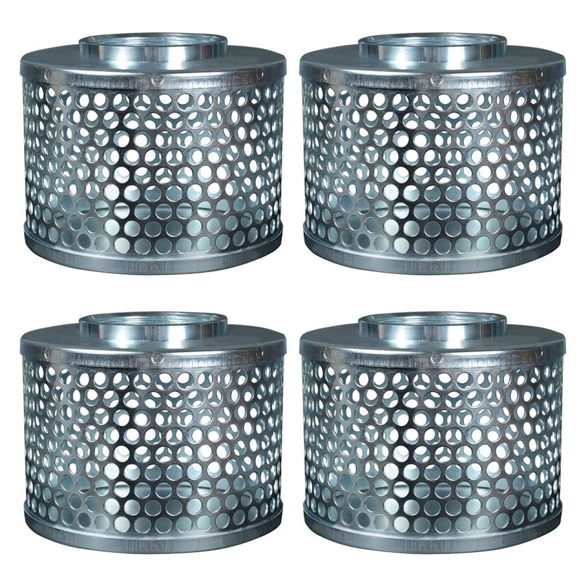 Apache 70001500 Rust-Resistant Plated Steel Suction Strainer, Silver (4 Pack) - VMInnovations