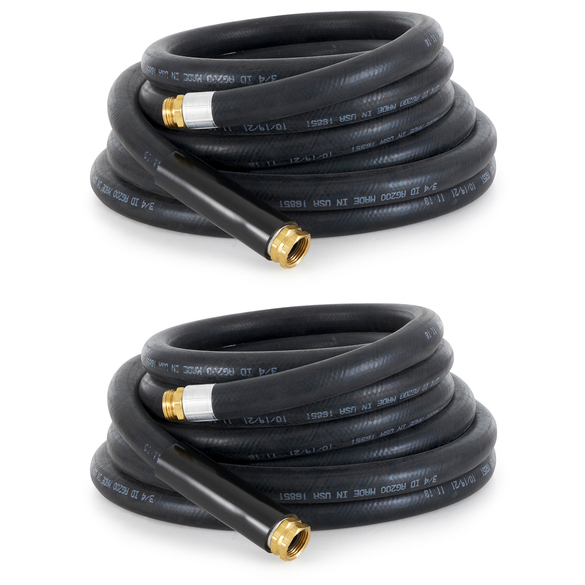 Apache 98108802 25 Foot Industrial Rubber Garden Hose w/ Brass Fittings (2 Pack) - VMInnovations