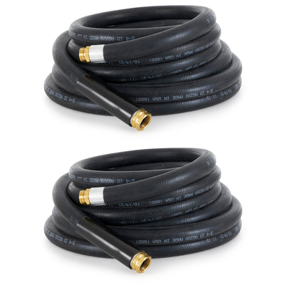 Apache 98108802 25 Foot Industrial Rubber Garden Hose w/ Brass Fittings (2 Pack) - VMInnovations