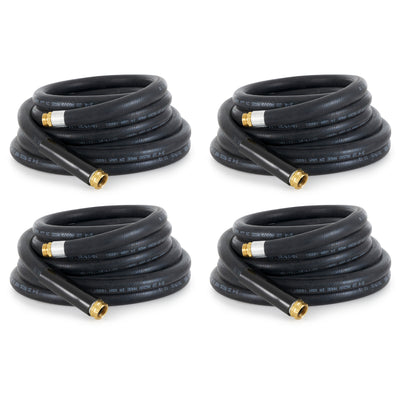 Apache 98108802 25 Foot Industrial Rubber Garden Hose w/ Brass Fittings (4 Pack)