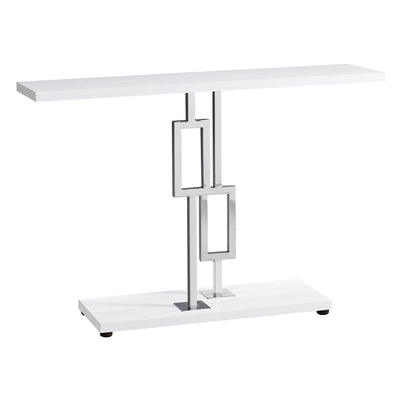 Monarch Specialties 47In Geometric Metal Base Console Accent Table, White (Used)