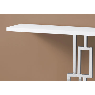 Monarch Specialties 47In Geometric Metal Base Console Accent Table, White (Used) - VMInnovations