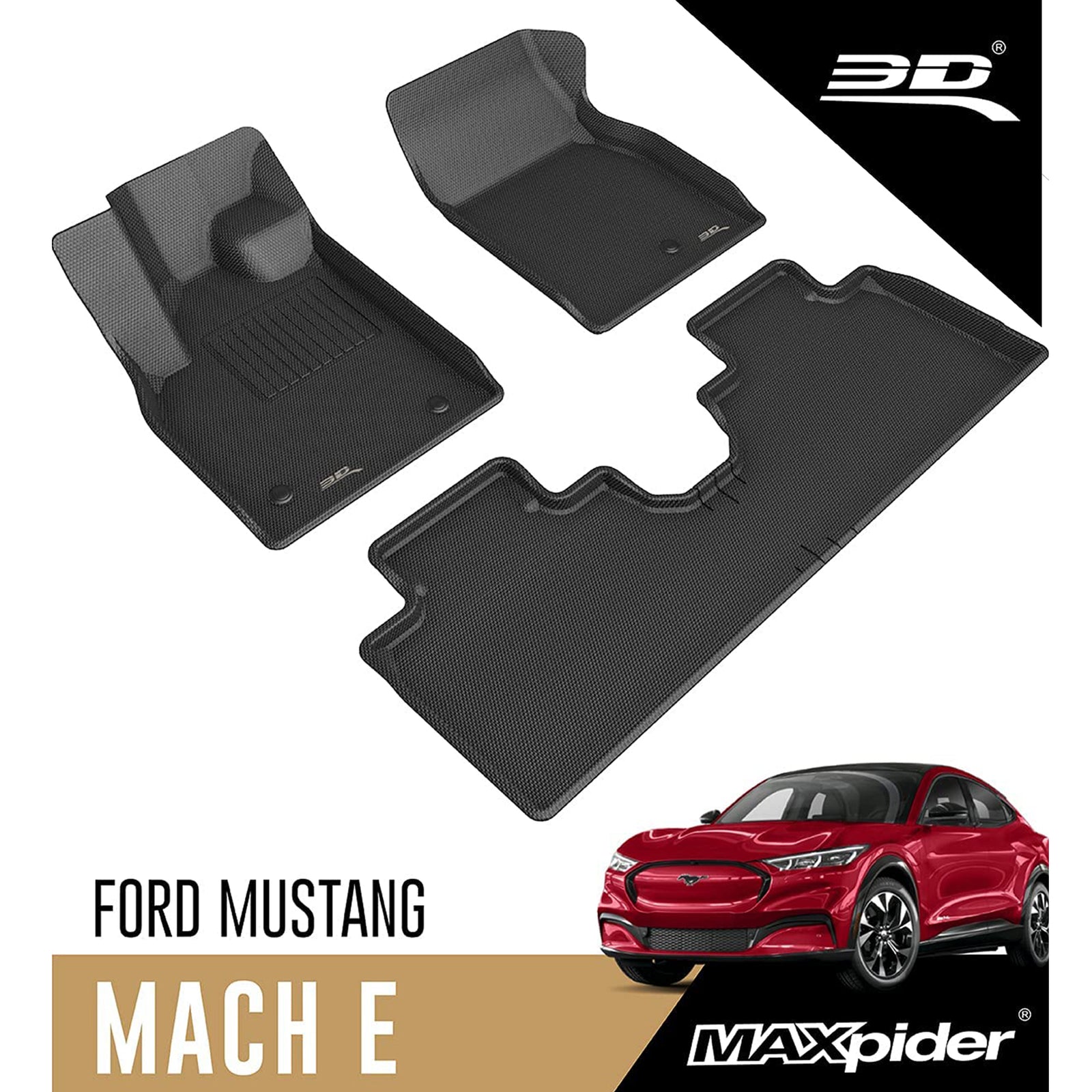 3D MAXpider Kagu Series Custom Fit Floor Liner Set for Mustang Mach-E (Open Box) - VMInnovations