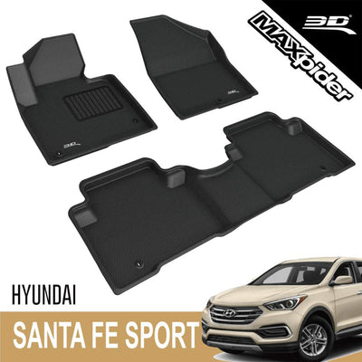 3D MAXpider Kagu Series Custom Floor Mat Liners for 2018 Hyundai Santa FE Sport