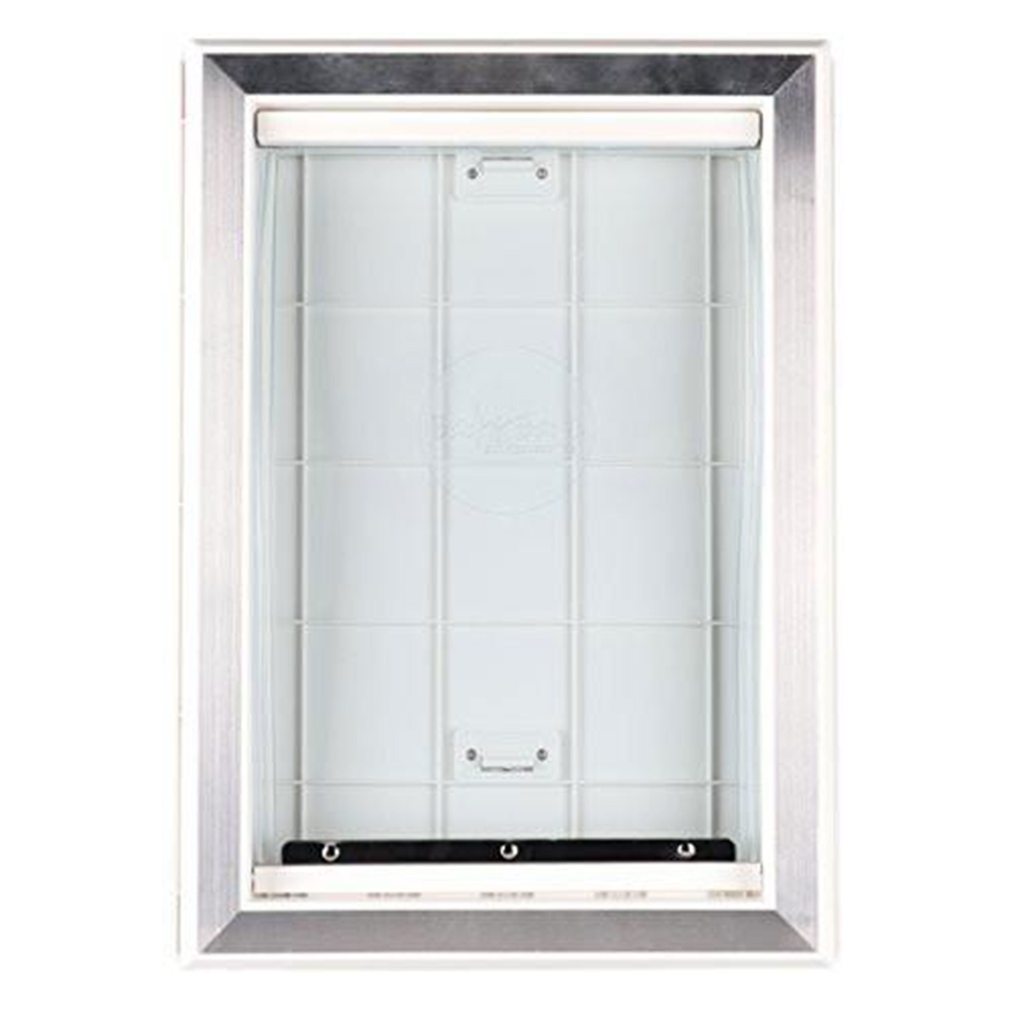 BarksBar 2 Way Dog Door with Aluminum Lining and Locking Sliding Panel, Large