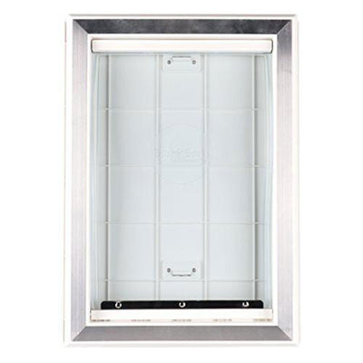 BarksBar 2 Way Dog Door with Aluminum Lining and Locking Sliding Panel, Large