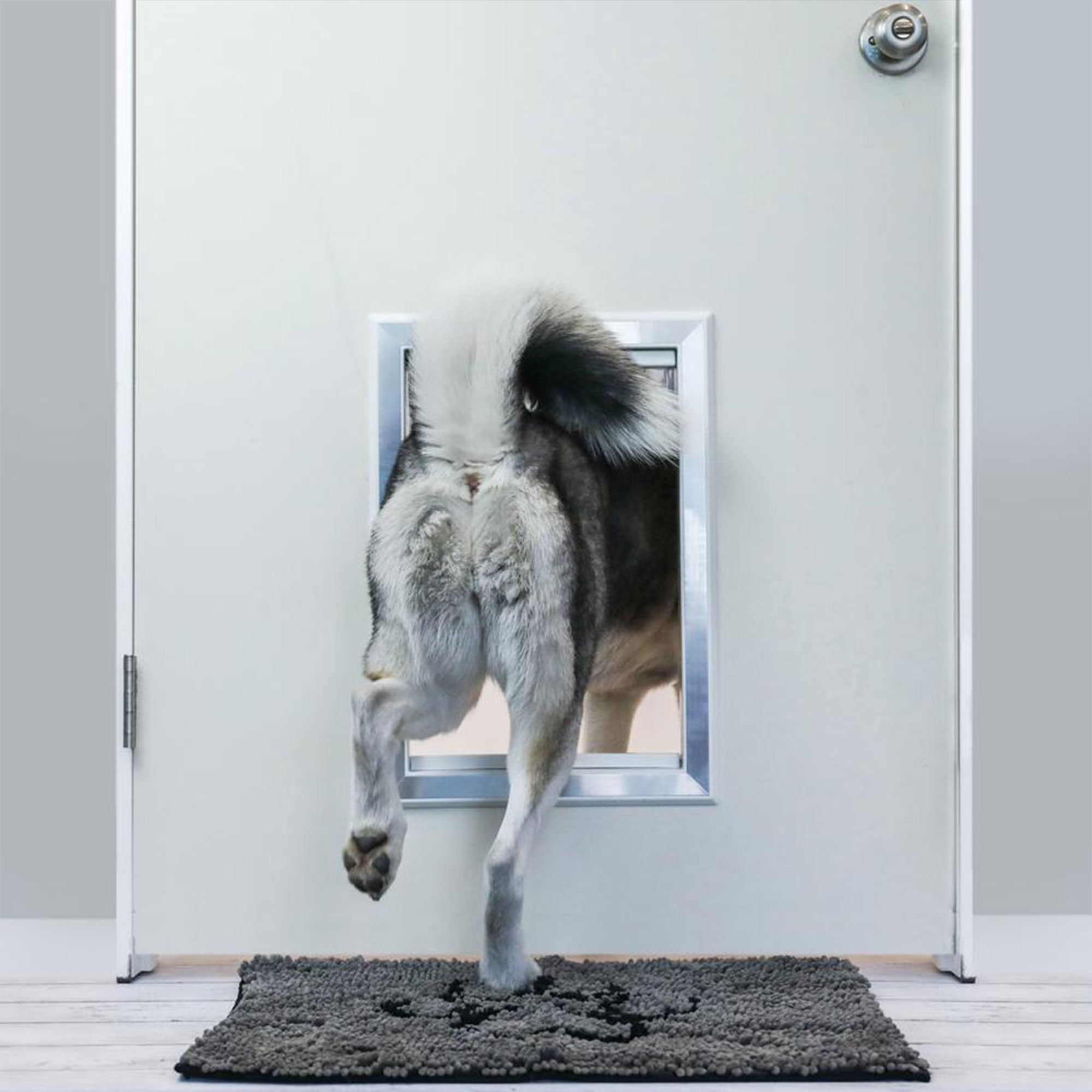 BarksBar 2 Way Dog Door with Aluminum Lining and Locking Sliding Panel, Large