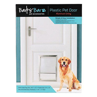 BarksBar 2 Way Dog Door with Aluminum Lining and Locking Sliding Panel, Large