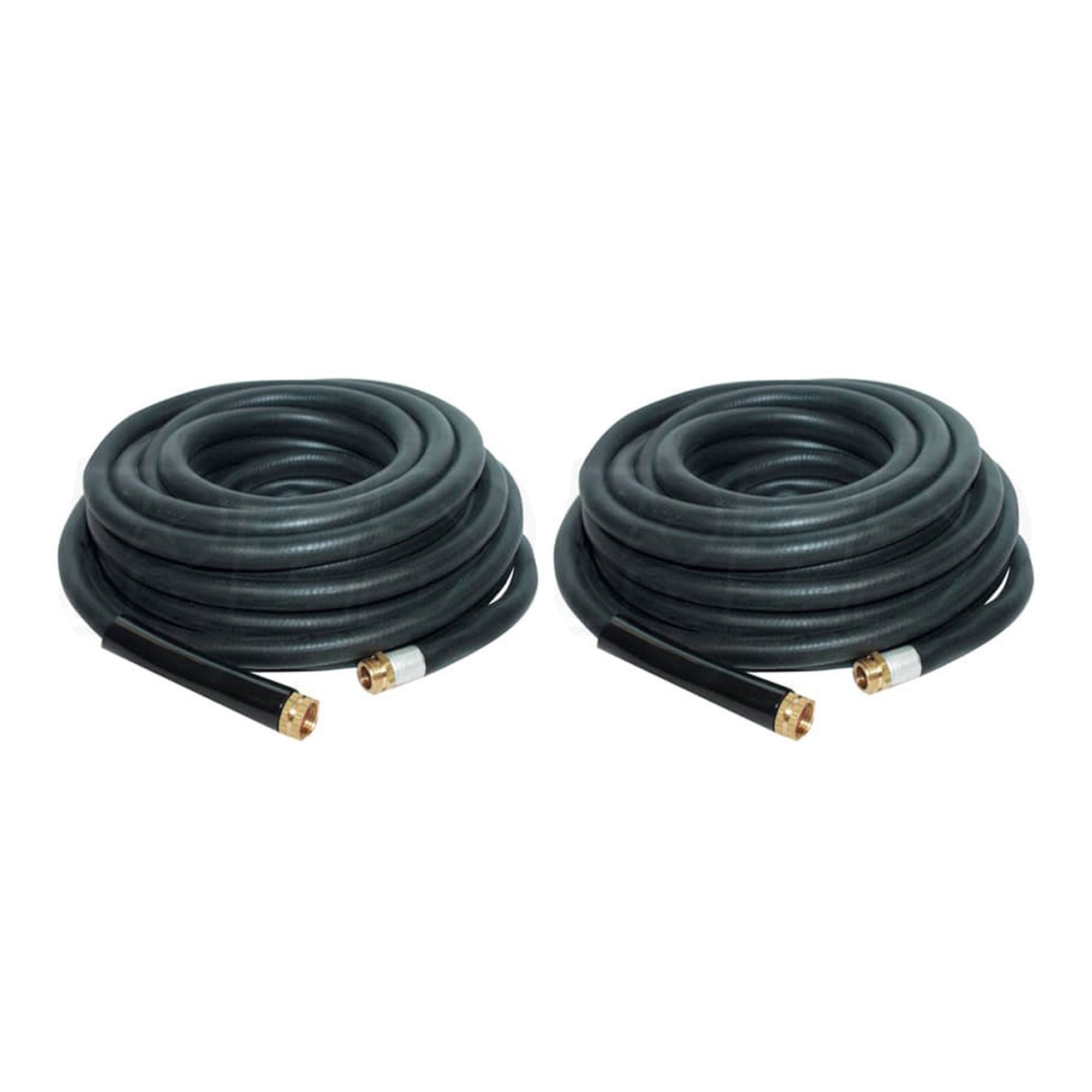 Apache 75 Foot Industrial Rubber Garden Water Hose with Brass Fittings, (2 Pack) - VMInnovations