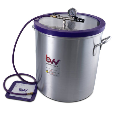 15 Gallon Aluminum Vacuum and Degassing Chamber w/ Hose & Filter (For Parts)