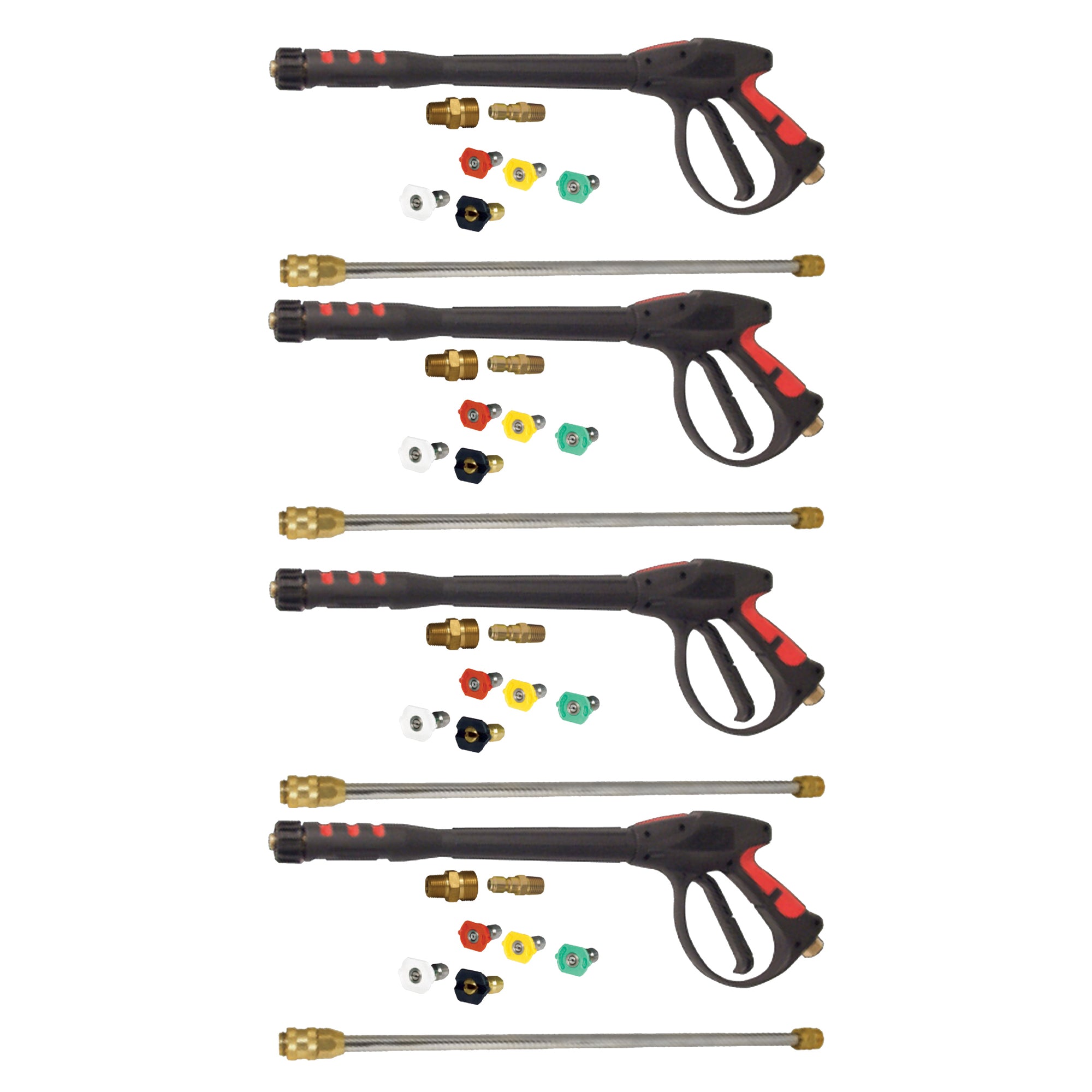 Apache 99023802 4000 psi Metric Pressure Washer Gun Replacement, Black (4 Pack)