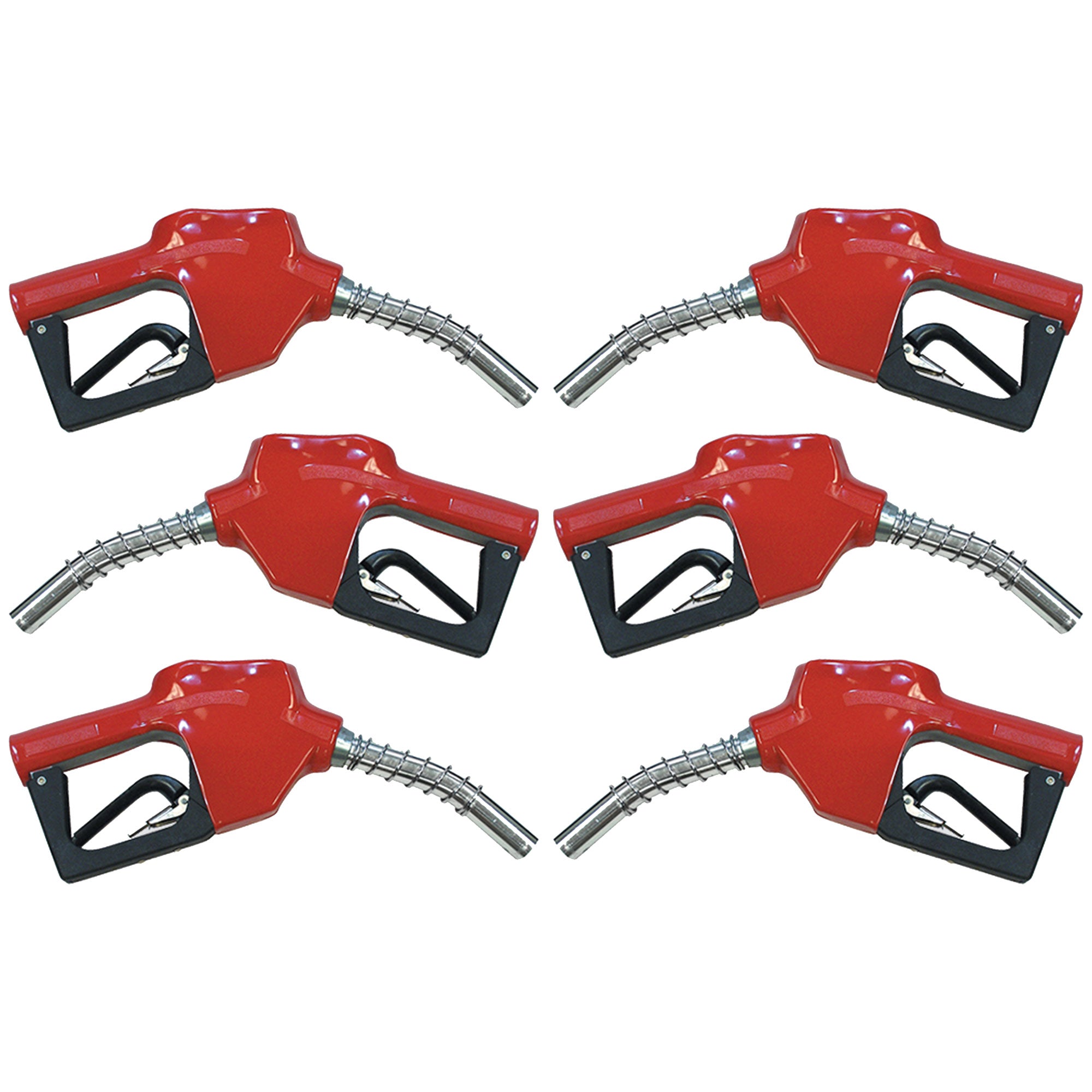 Apache 3/4 Inch Connection Automatic Shut Off Fuel Pump Nozzle, Red (6 Pack) - VMInnovations