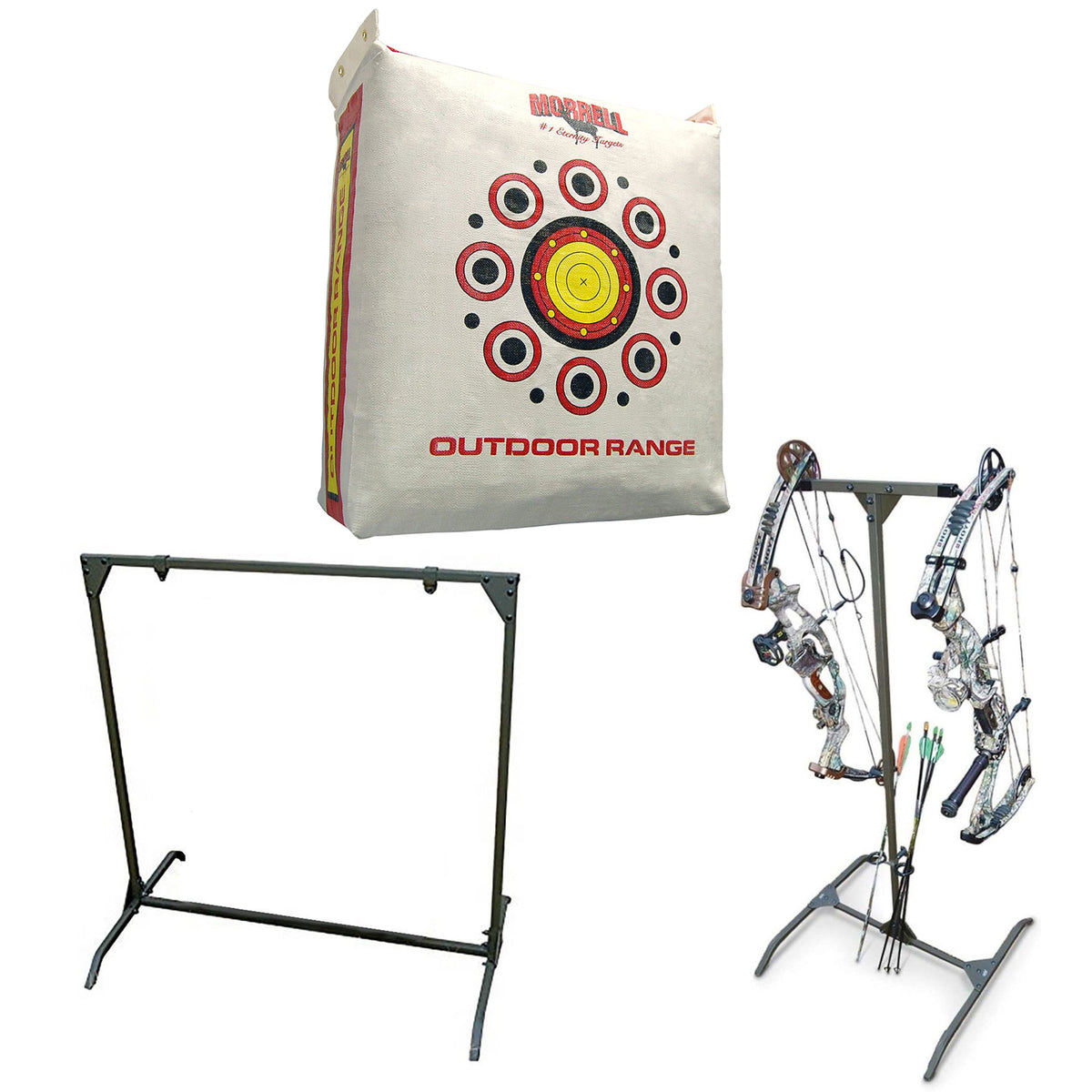 Morrell Outdoor Range Archery Bag Target w/ Shooting Stand & Storage Hanger Rack - VMInnovations