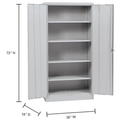 Sandusky Lee 72 Inch SnapIt Storage Cabinet with 4 Adjustable Shelves, Dove Gray