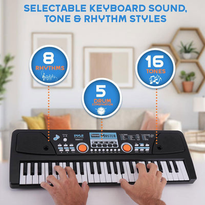 Pyle Electric 49 Key 2 In 1 Karaoke Piano Keyboard & Microphone (Open Box)