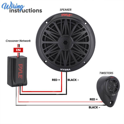 Pyle 6.5" 200 Watt 2-Way Full Range Stereo Marine Speakers, Black, Set(Open Box) - VMInnovations