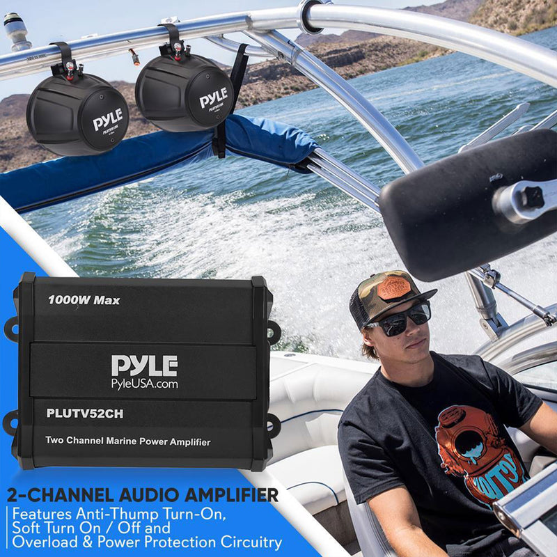 Pyle 5.25 Inch 1,000 Watt 2 Channel Off Road Boat and ATV Speakers (For Parts)