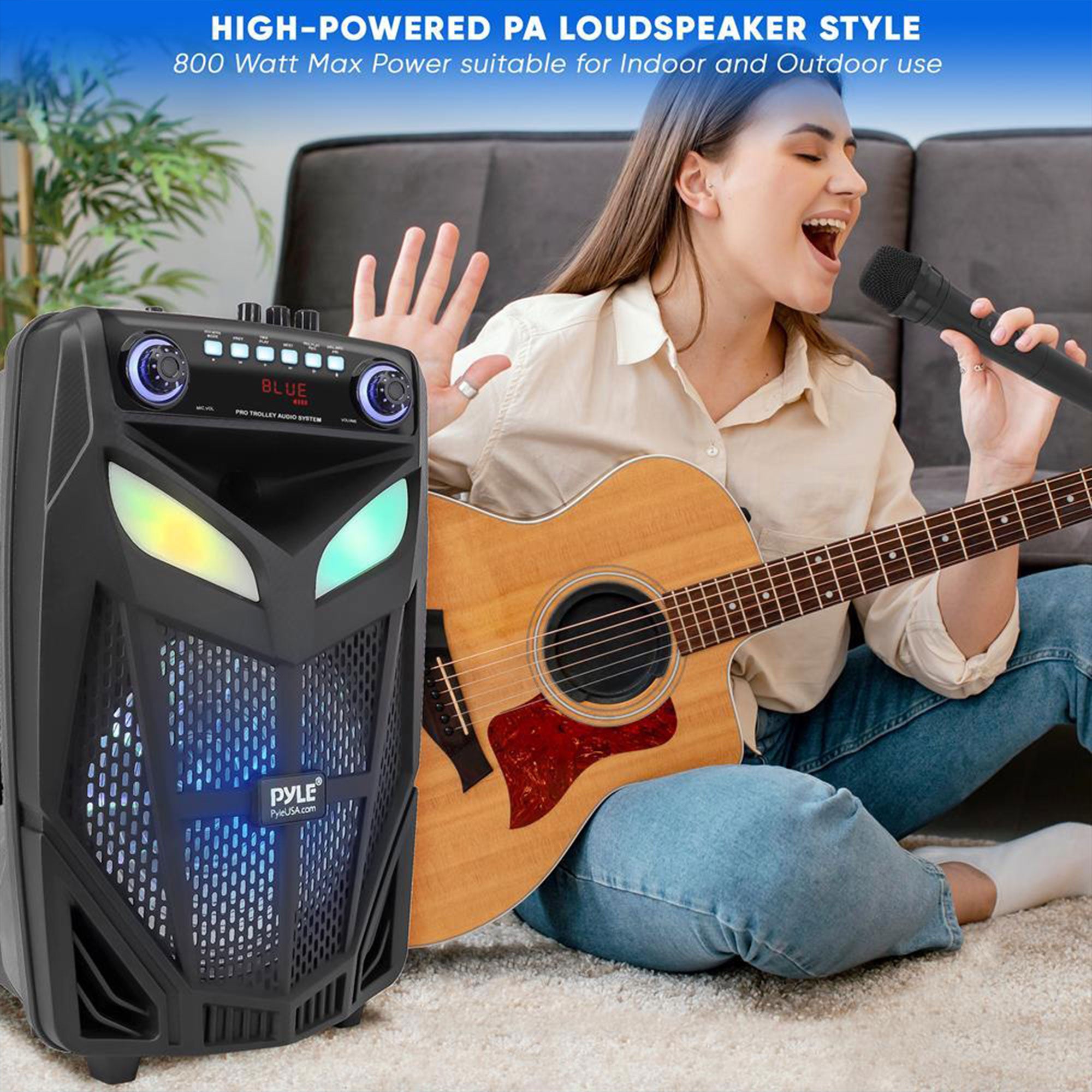 Pyle Multi Purpose 600 Watt Bluetooth Boombox Speaker System with LED Lights - VMInnovations