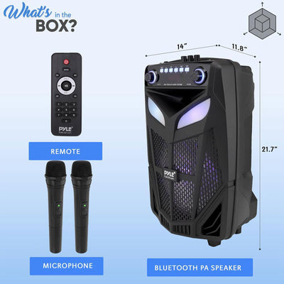 Pyle Multi Purpose 600 Watt Bluetooth Boombox Speaker System with LED Lights
