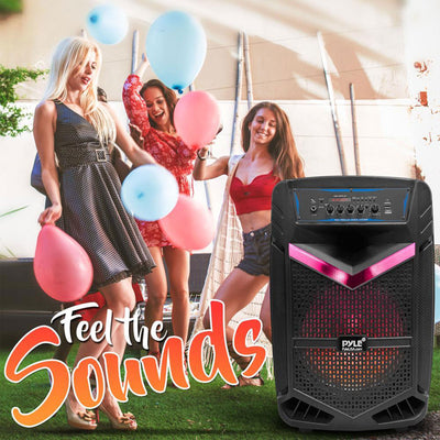 Pyle 15 Inch Bluetooth Portable Audio Party Speaker with Rechargeable Battery