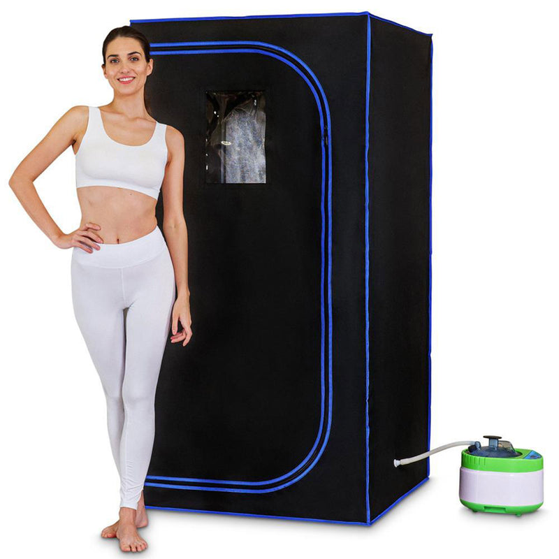 SereneLife Portable Full Size Personal Home Spa Steam Sauna with Remote, Black