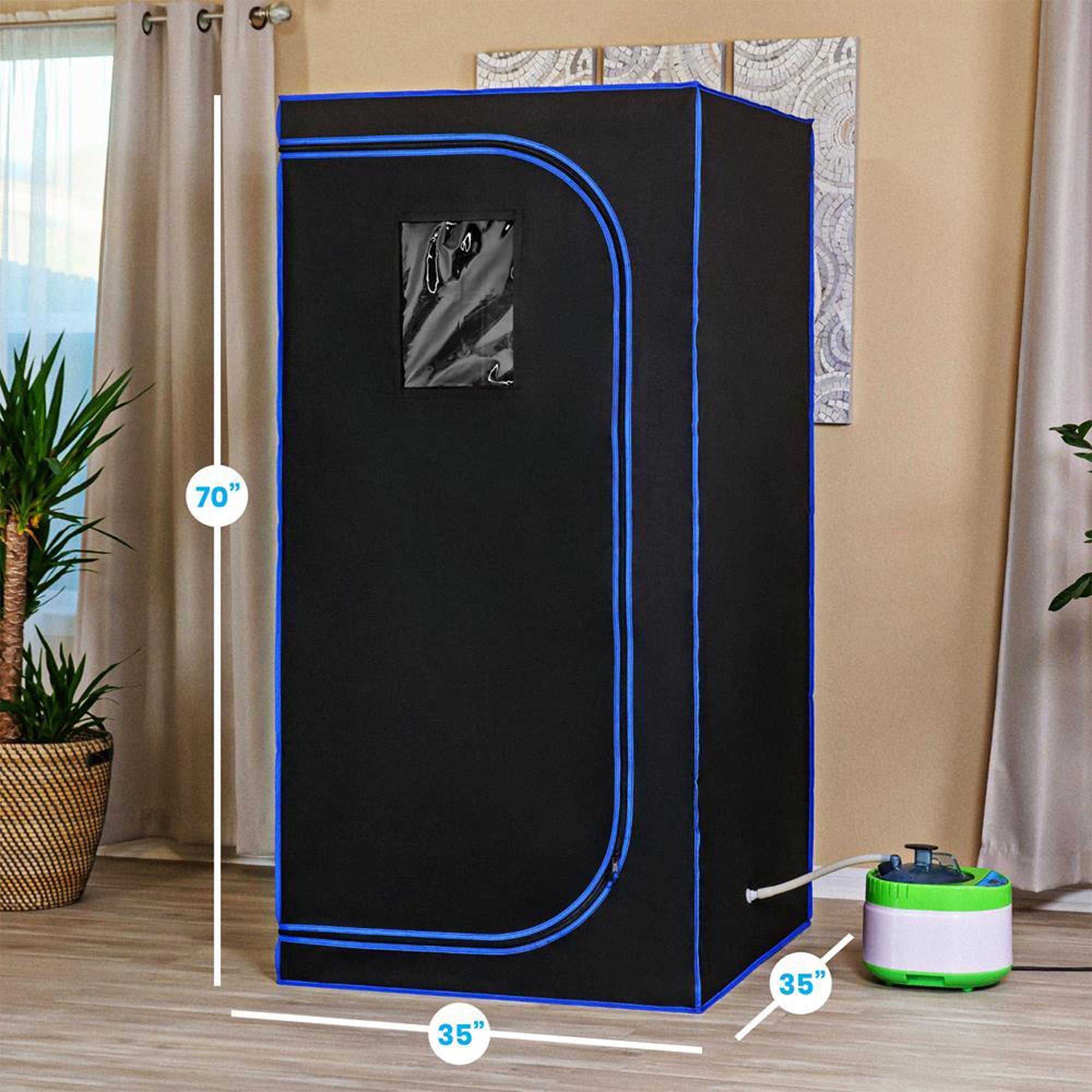 SereneLife Portable Full Size Personal Home Spa Steam Sauna w/ Remote (Open Box) - VMInnovations