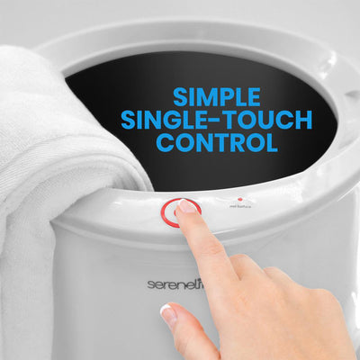 SereneLife Electric Bathroom Spa Bucket Towel Warmer for Bathrobes, White (Used) - VMInnovations