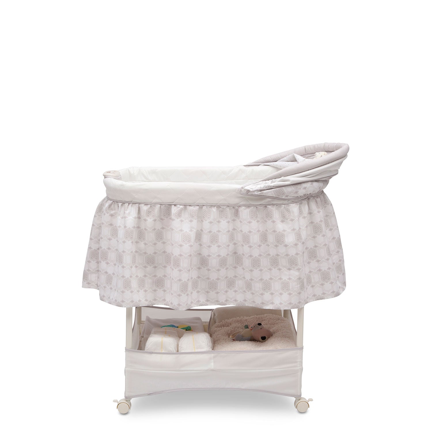 Delta Children Canopy Newborn Gliding Bassinet with Storage Space (Open Box)