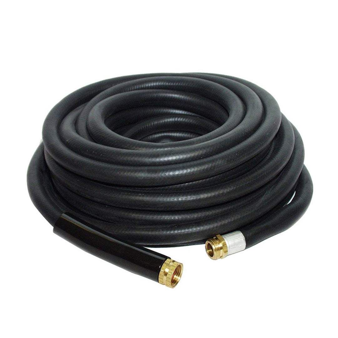 Apache 50 Foot Industrial Rubber Garden Water Hoses with Brass Fittings (2 Pack)