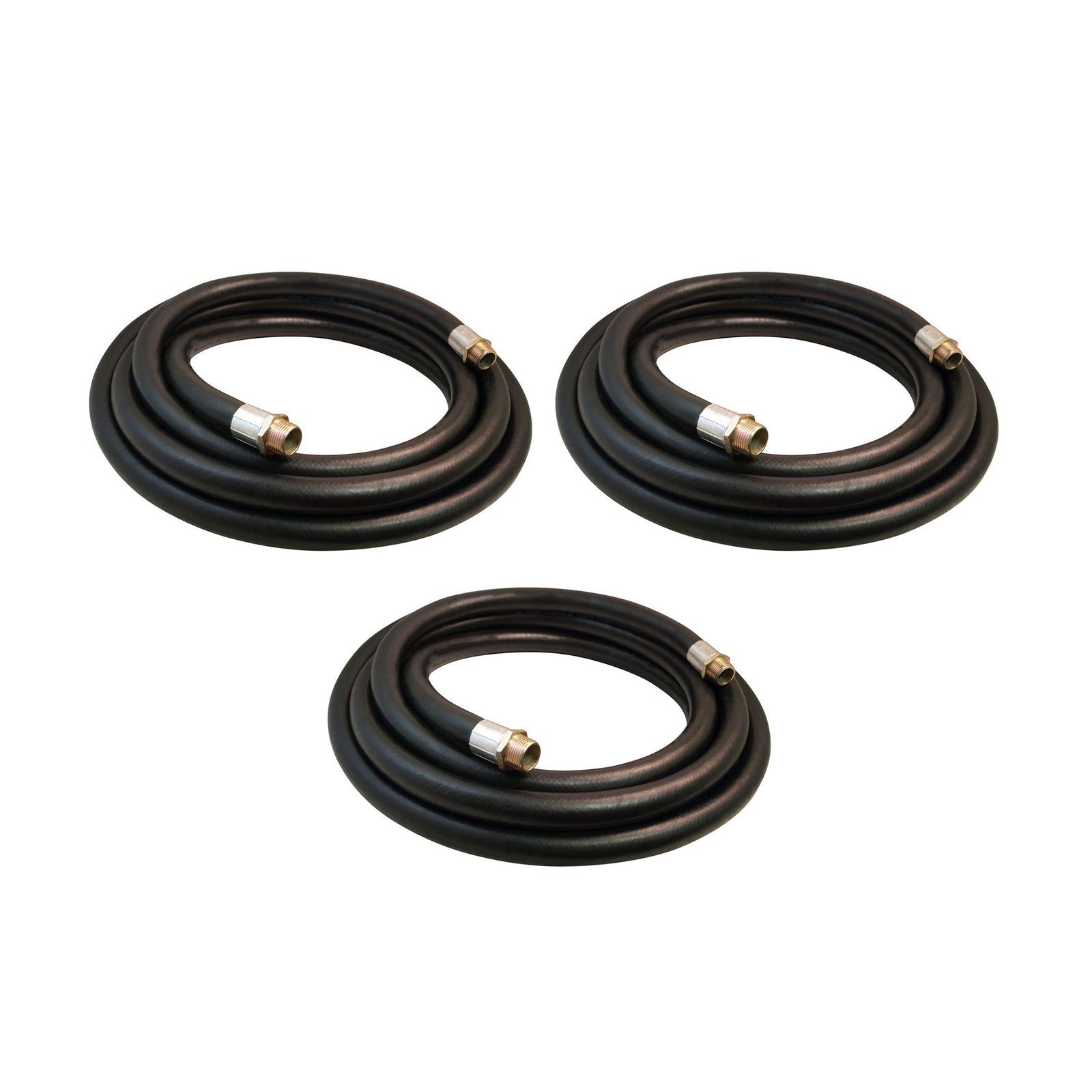 Apache 1 Inch Diameter 14 Foot Length Farm Fuel Transfer Hoses, Black (3 Pack) - VMInnovations