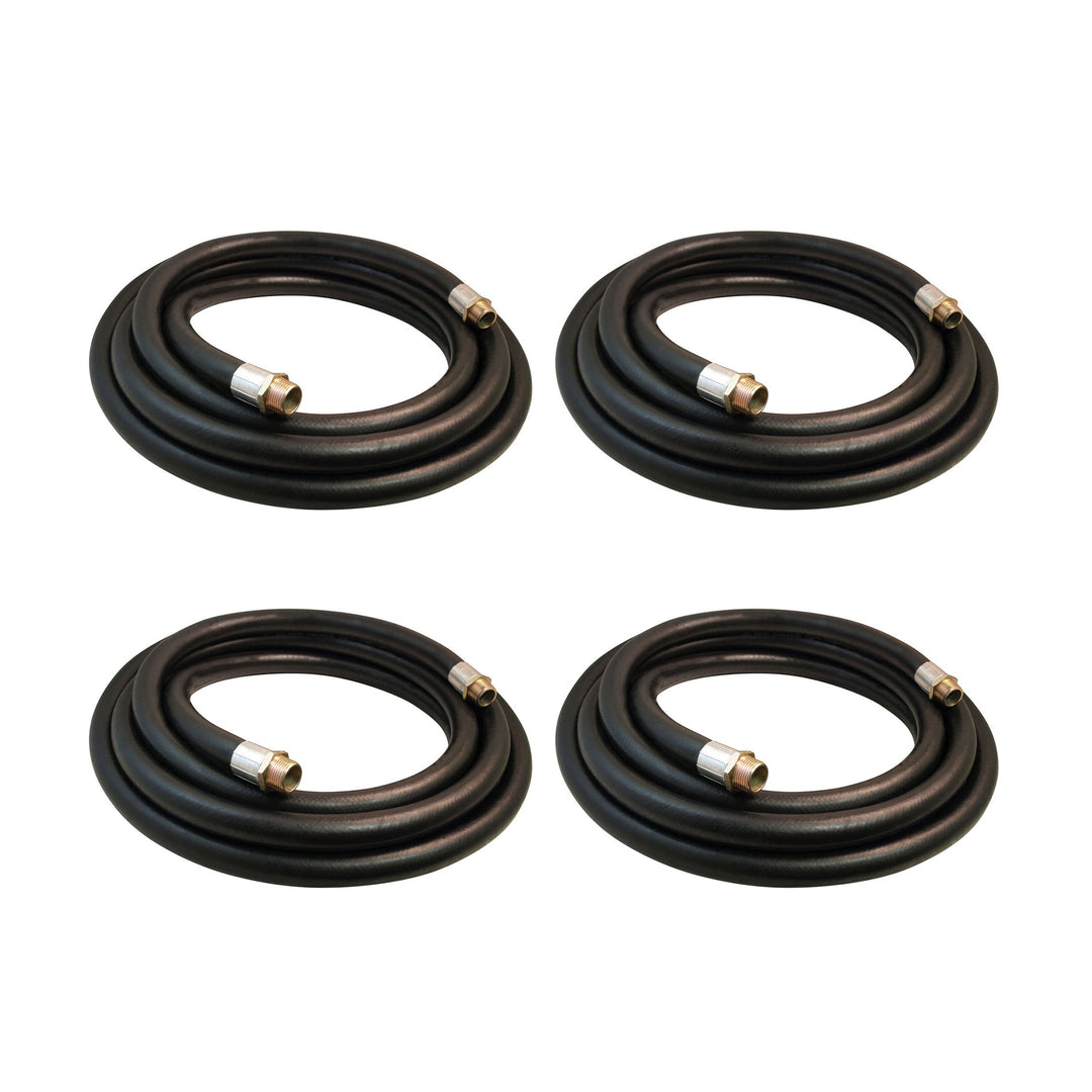 Apache 1 Inch Diameter 14 Foot Length Farm Fuel Transfer Hoses, Black (4 Pack)