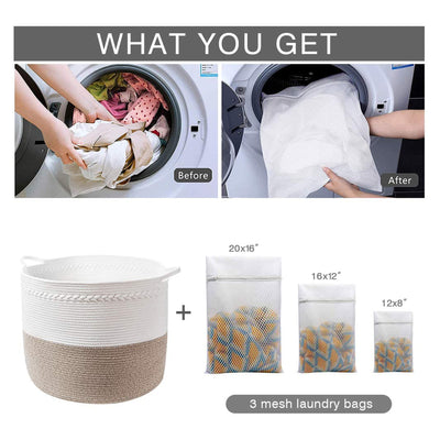 Ropesmart Cotton Rope Closet Baby & Dog Basket w/ 3 Laundry Bags (Open Box)