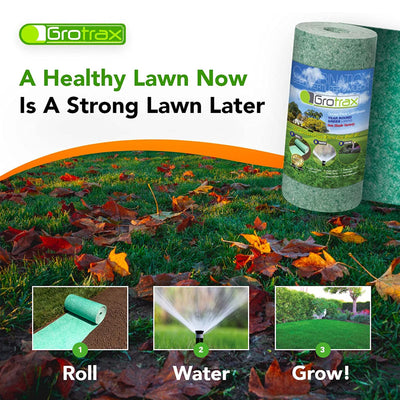 Grotrax Biodegradable 55 Square Feet Big Roll Bermuda Rye Grass Seed Mat Grower
