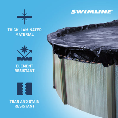 Swimline BLUE 24' Round Winter Above Ground Swimming Pool Cover (Used)