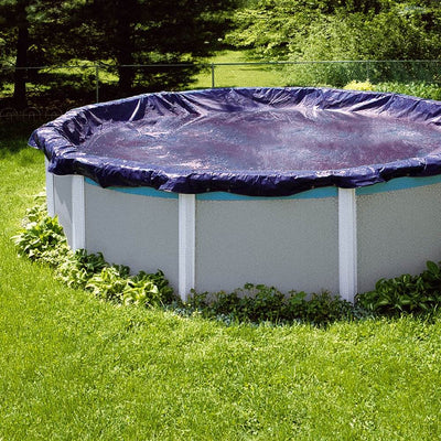 2) Swimline 28' Round Above Ground Swimming Pool Winter Cover+Cable+Ratchet