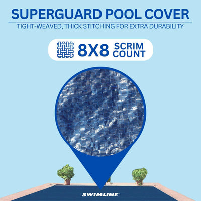Swimline 16x32 Feet Dark Blue Winter In Ground Swimming Pool Cover (Used) - VMInnovations