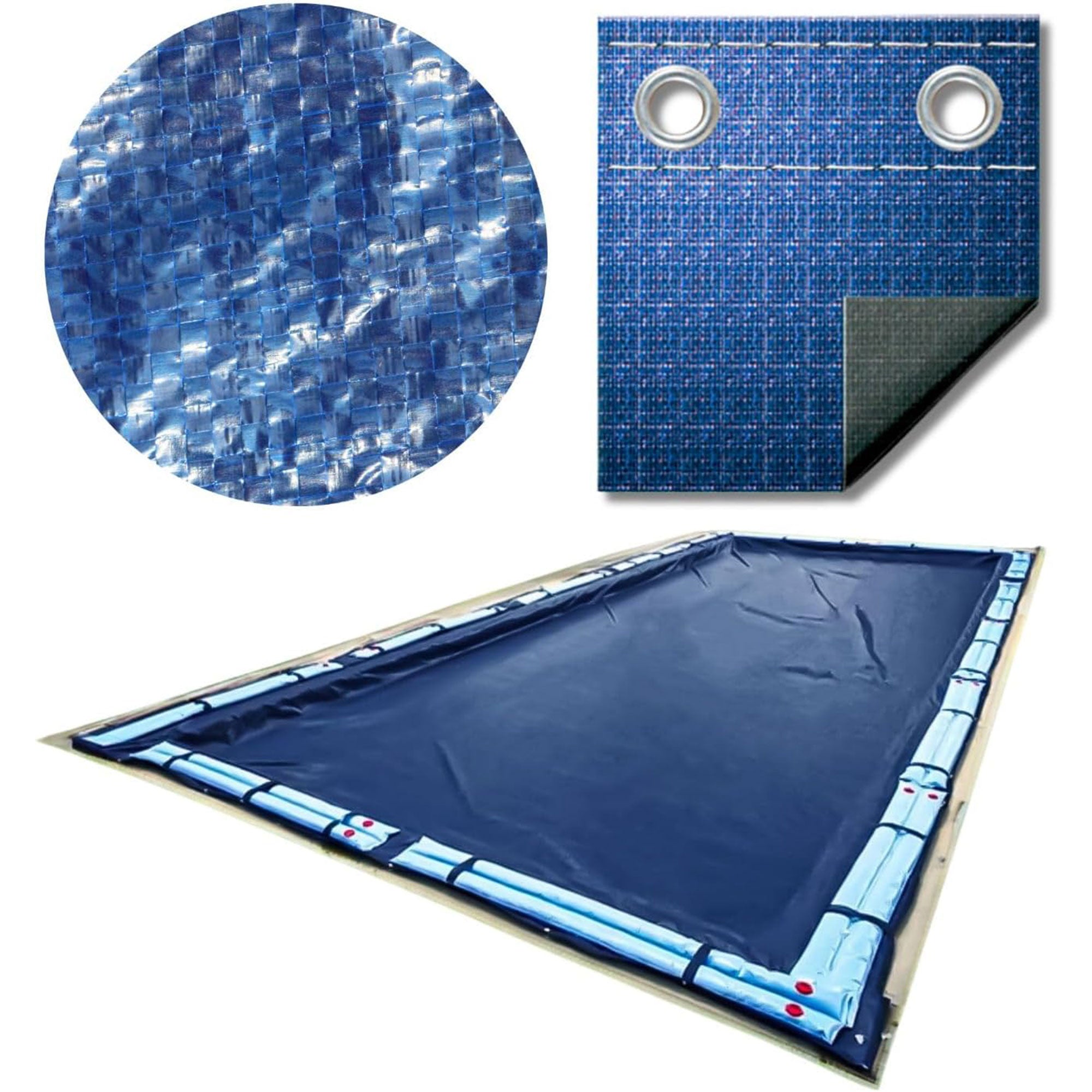 Swimline 16x32 Feet Dark Blue Winter In Ground Swimming Pool Cover (Used) - VMInnovations