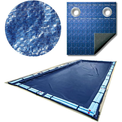Swimline 16x32 Feet Dark Blue Winter In Ground Swimming Pool Cover (Used) - VMInnovations
