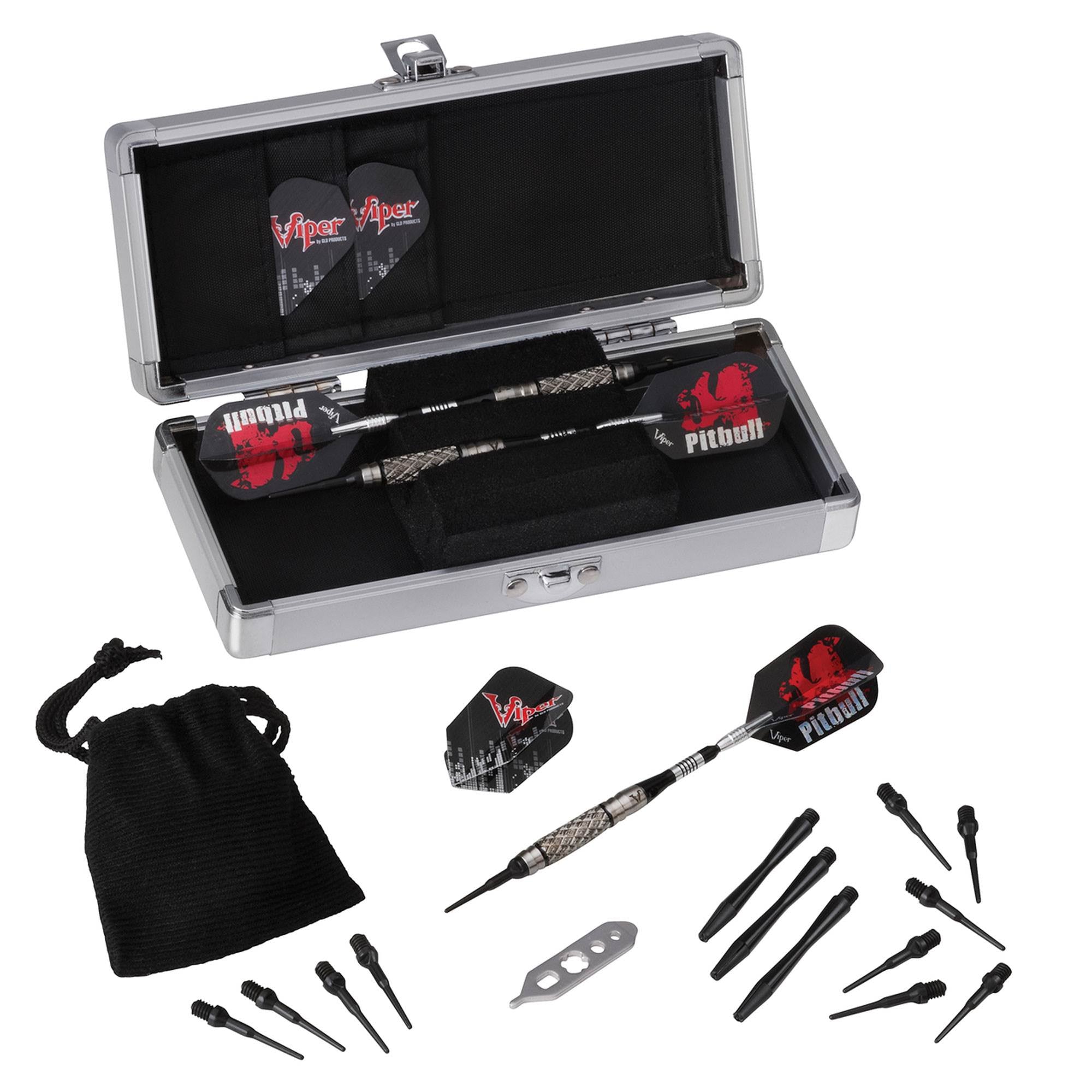Viper Pitbull 90% Tungsten 18 Gram Diamond Cut Barrel Soft Tip Darts w/ Case