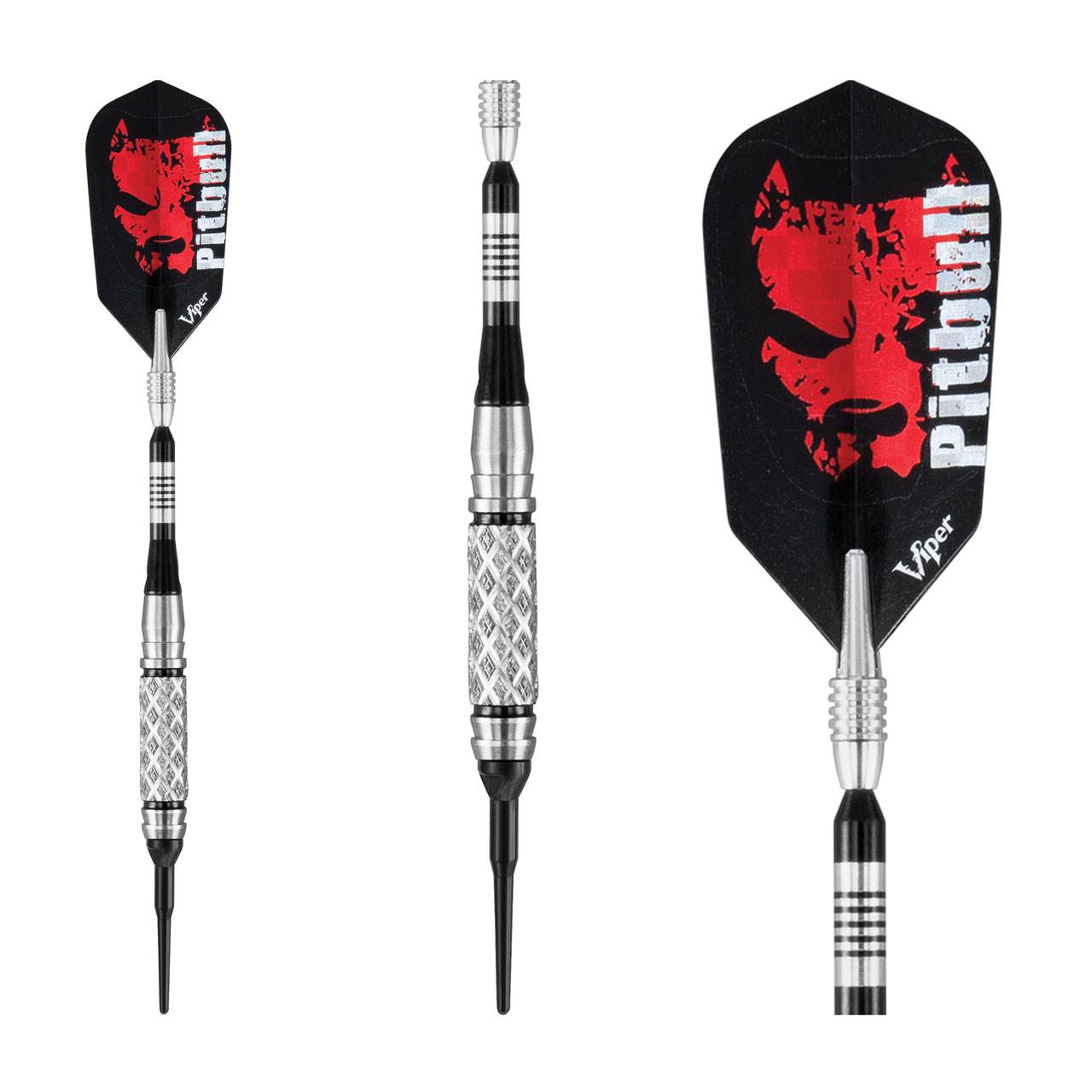 Viper Pitbull 90% Tungsten 18 Gram Diamond Cut Barrel Soft Tip Darts w/ Case