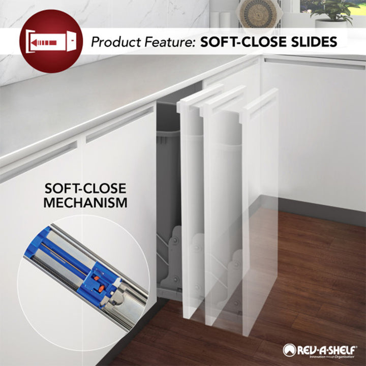 Rev-A-Shelf 11" Pull Out Kitchen Cabinet Storage Drawer Soft Close 4WDB-1222SC-1