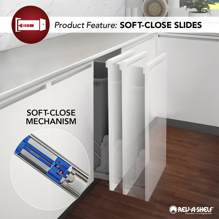 Rev-A-Shelf 14" Pull Out Kitchen Cabinet Storage Drawer Soft Close 4WDB-1522SC-1