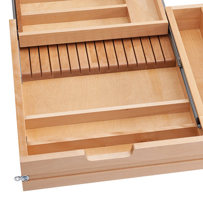 Rev-A-Shelf 4WTCD-36HSC-1 33 Inch Tiered Cutlery Drawer Organizer w/ Soft Close