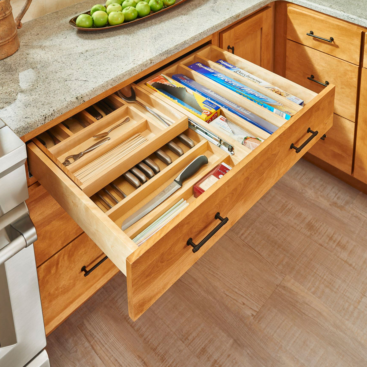 Rev-A-Shelf 4WTCD-36HSC-1 33 Inch Tiered Cutlery Drawer Organizer w/ Soft Close