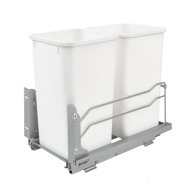 Rev-A-Shelf Double Pull Out Trash Can 27 Qt with Soft-Close, 53WC-1527SCDM-211