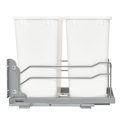 Rev-A-Shelf Double Pull Out Trash Can 35 Qt with Soft-Close, 53WC-1835SCDM-211