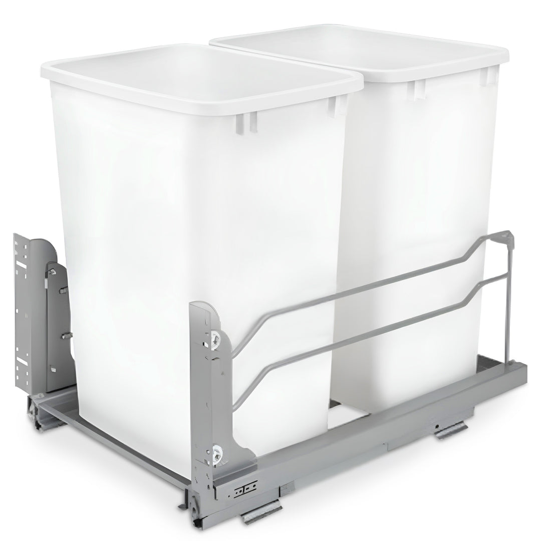 Rev-A-Shelf Double Pullout Trash Cans 35 qt. with Soft-close, 53WC-1835SCDM-211