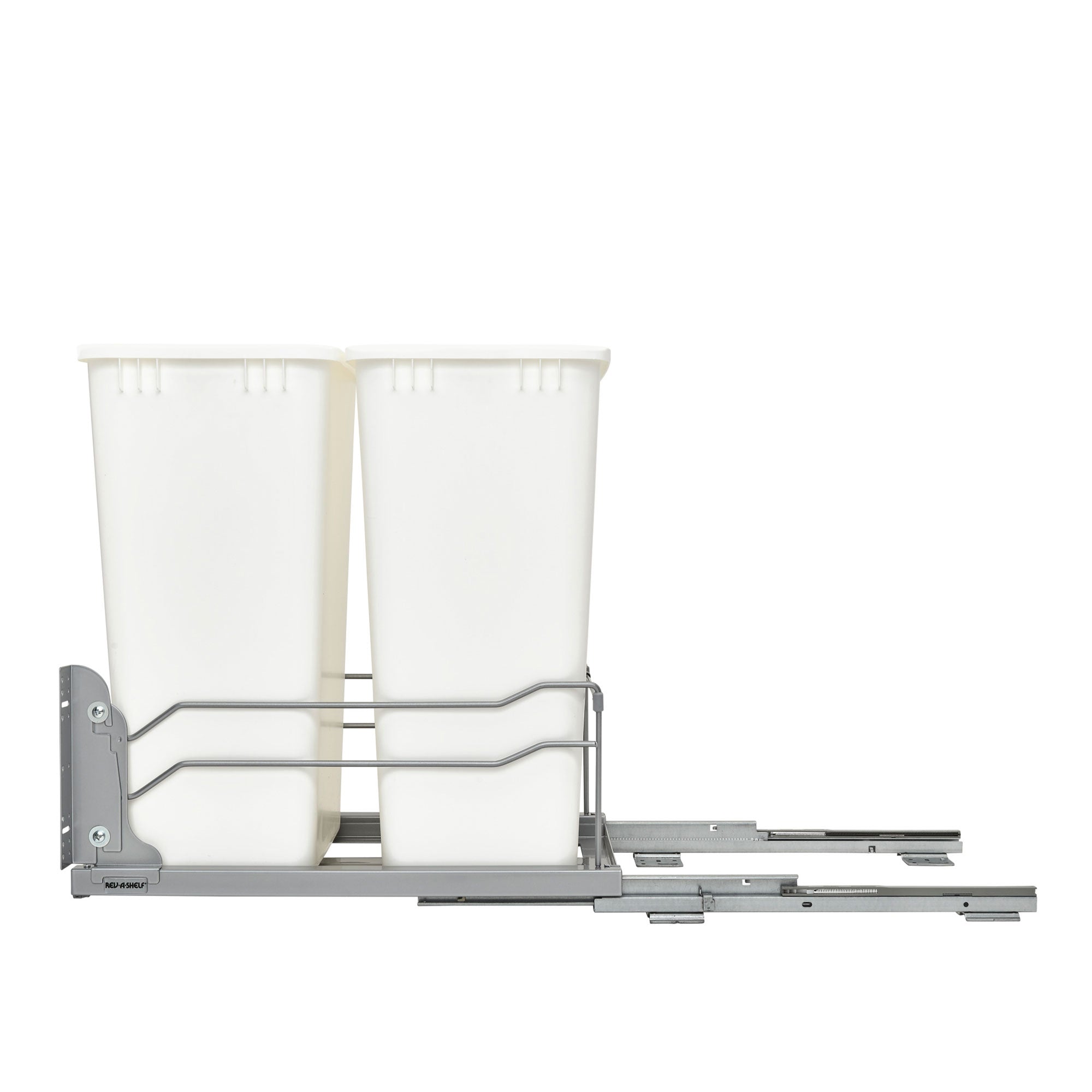 Rev-A-Shelf Double Pullout Trash Cans 50 qt. with Soft-close, 53WC-2150SCDM-211 - VMInnovations