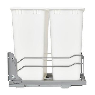 Rev-A-Shelf Double Pull Out Trash Can 50 Qt with Soft-Close, 53WC-2150SCDM-211