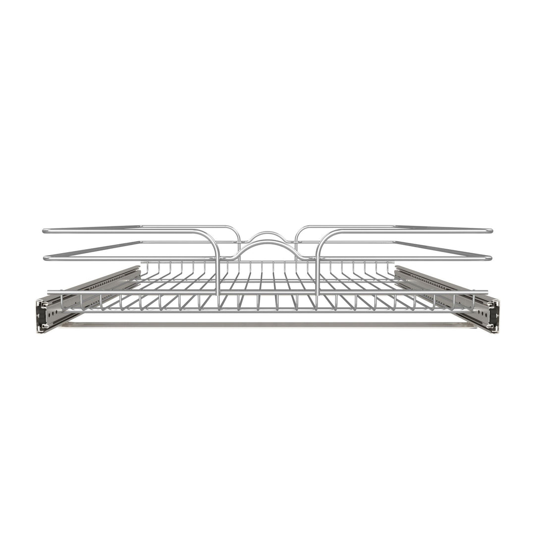 Rev-A-Shelf Pullout Single Basket Organizer for Kitchen Cabinets, 24 x 22 In, 5WB1-2422CR-1